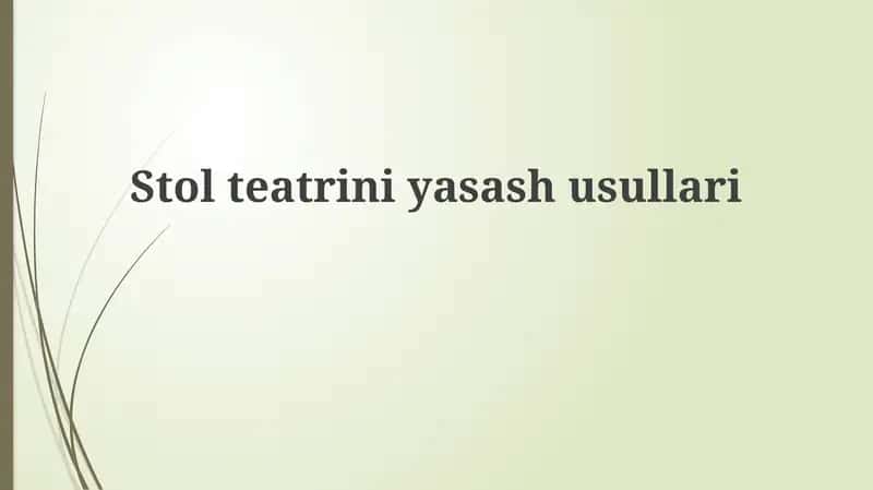 Qo'g'irchoq teatrini yasash usullari 1