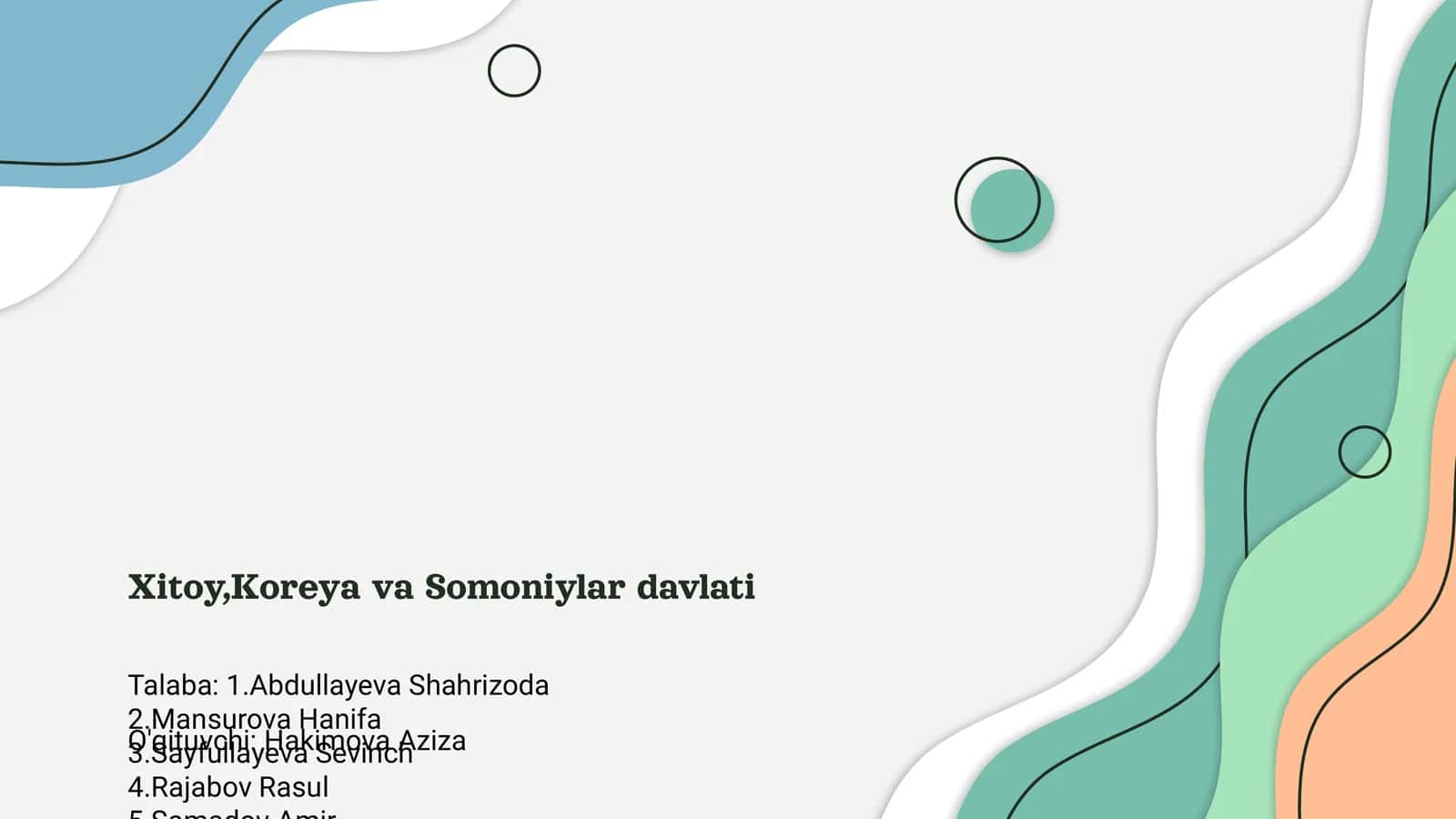 Xitoy, Koreya va Somoniylar davlati 1