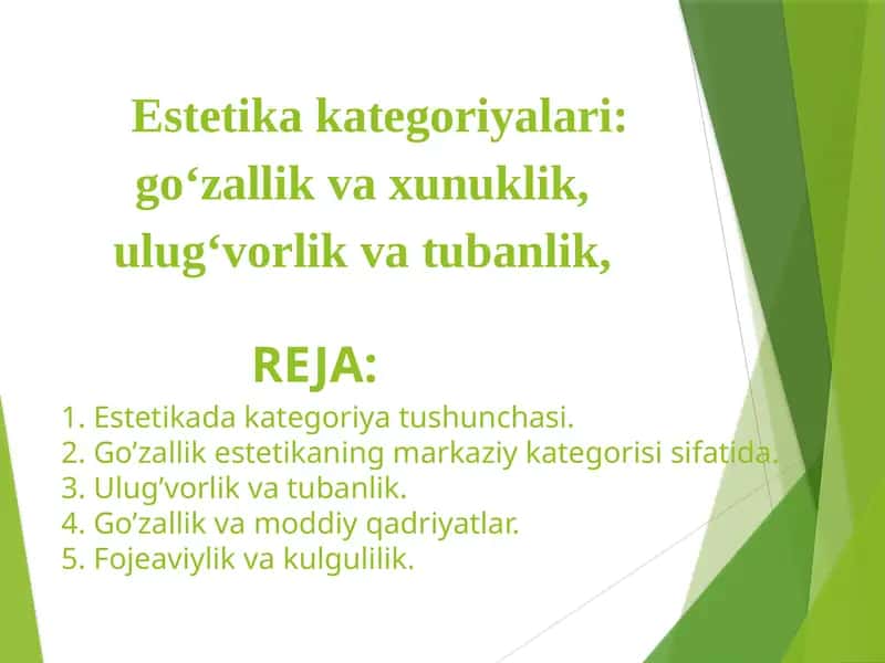 Estetika kategoriyalari 1