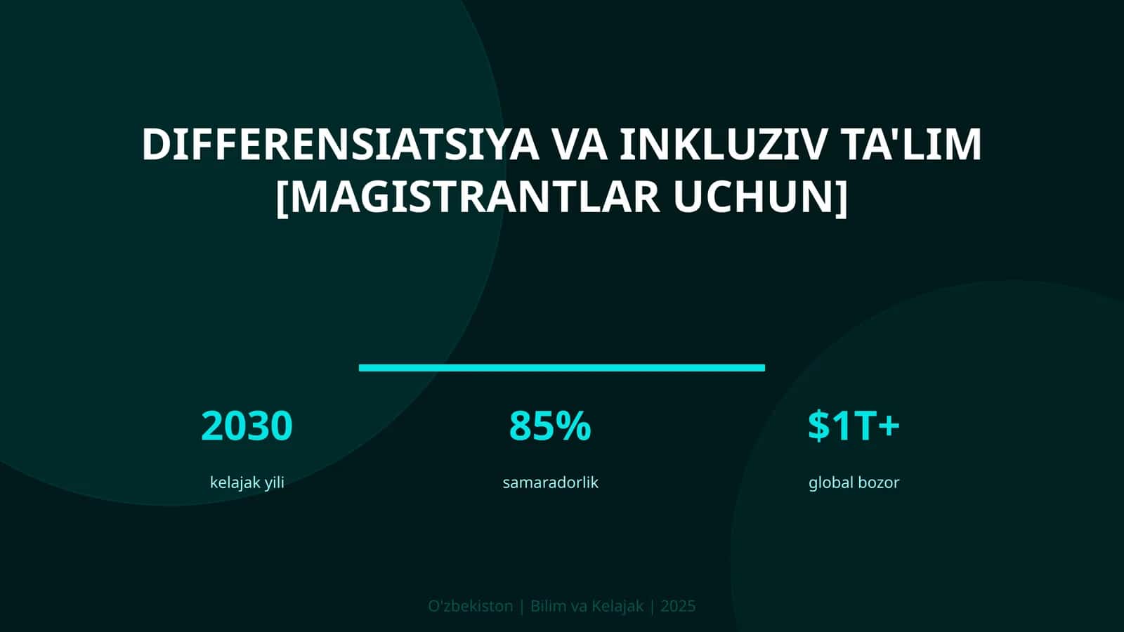 Differensiatsiya va inkluziv ta'lim [magistrantlar uchun] 1