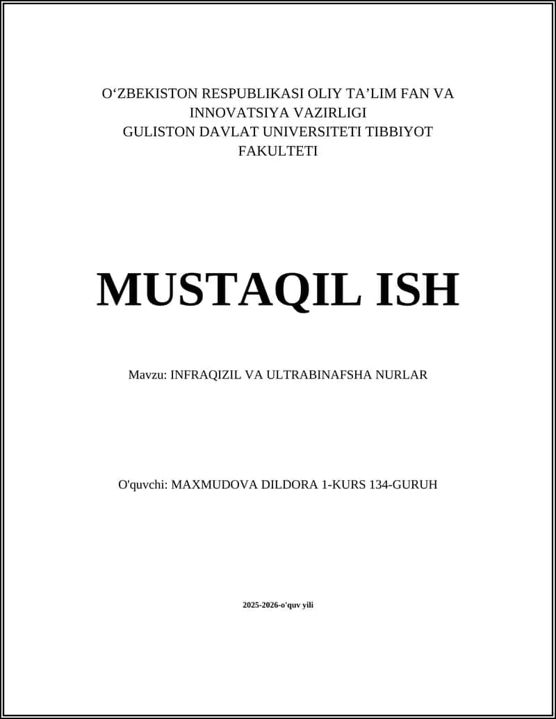 INFRAQIZIL VA ULTRABINAFSHA NURLAR 1