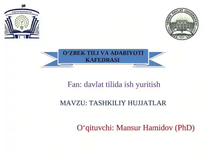 TASHKILIY HUJJATLAR 1