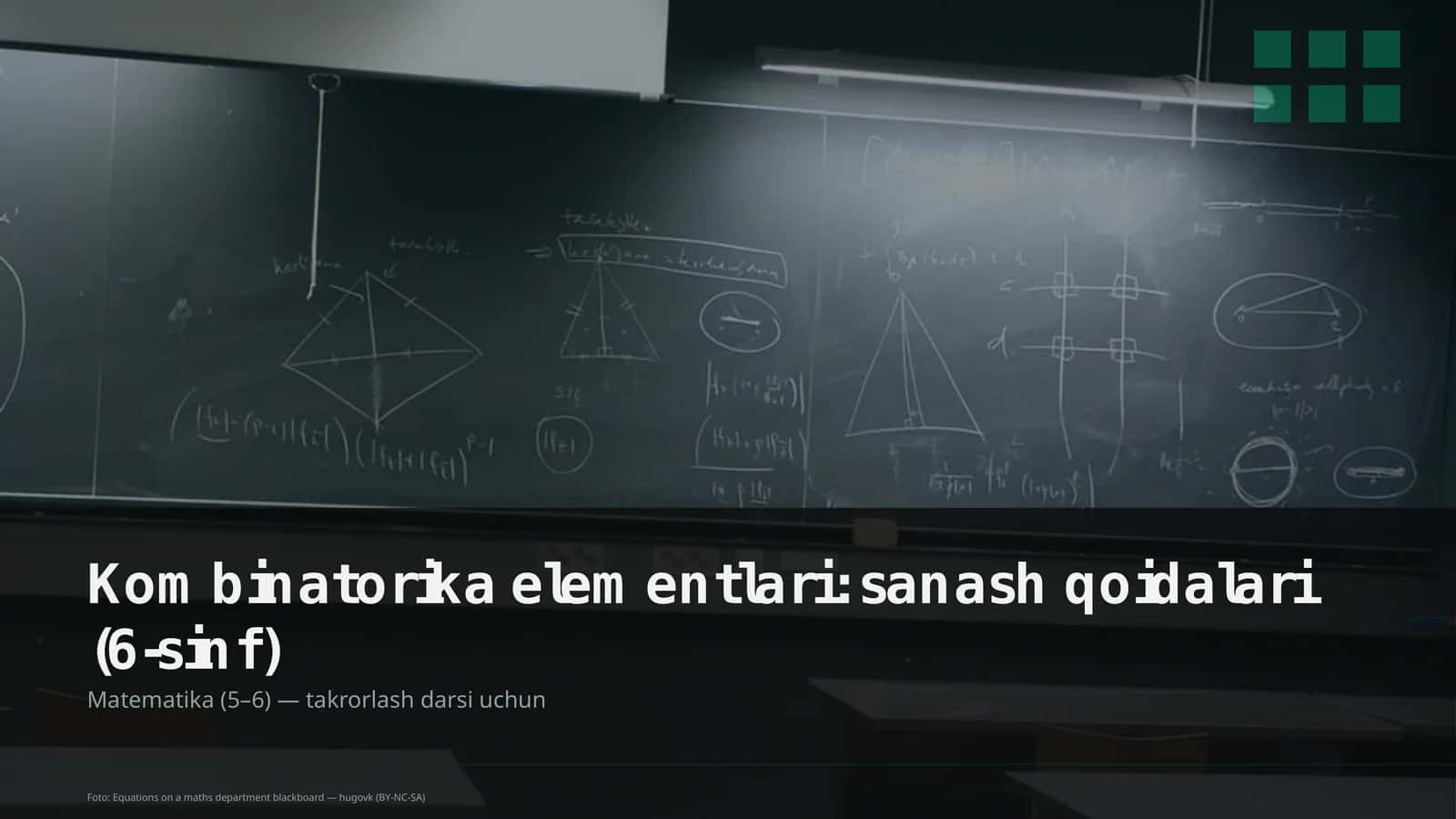 Kombinatorika elementlari: sanash qoidalari (6-sinf) 1