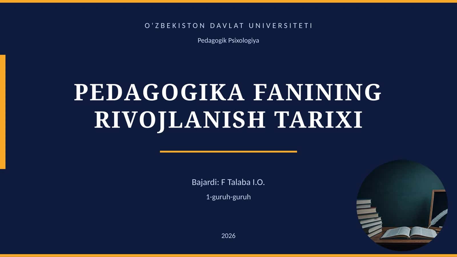 PEDAGOGIKA FANINING RIVOJLANISH TARIXI 1