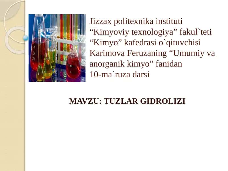 TUZLAR GIDROLIZI 1
