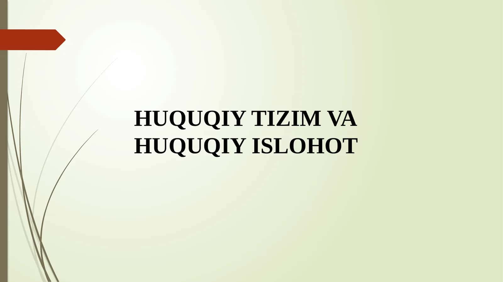 Huquqiy Tizim va Huquqiy Islahot 1