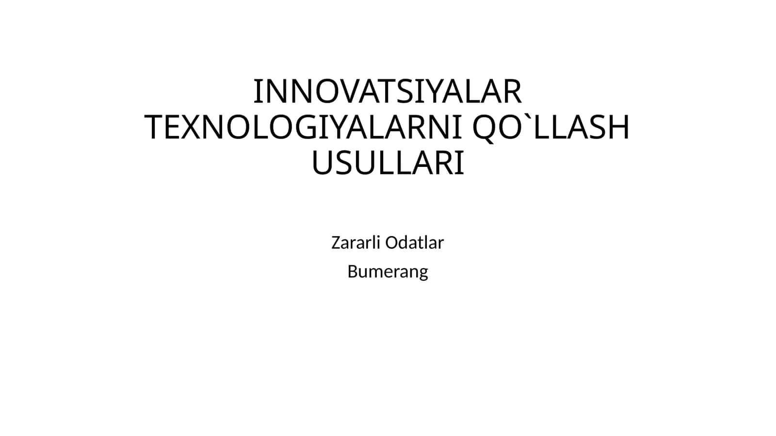 Zararli Odatlar 1