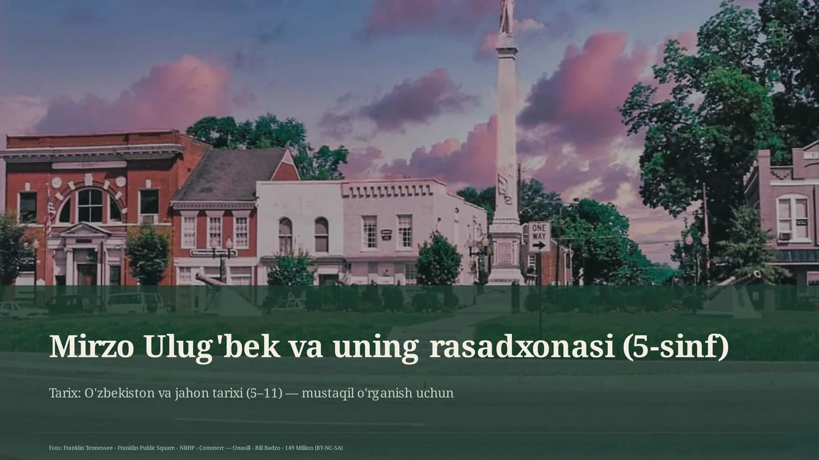 Mirzo Ulug'bek va uning rasadxonasi (5-sinf) 1