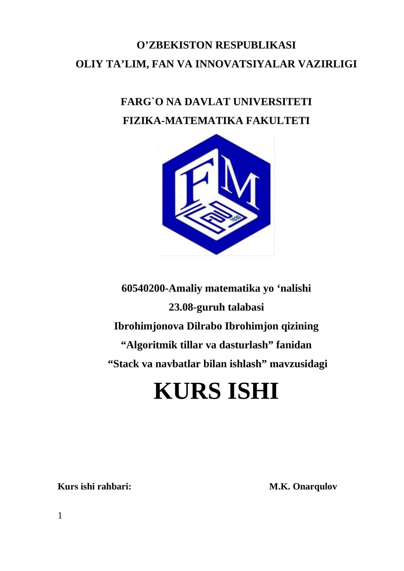 C# dasturlash tilida stack va navbatlar bilan ishlash 1