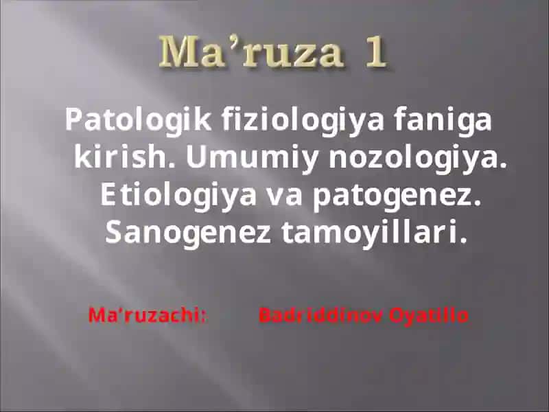 Umumiy nozologiya