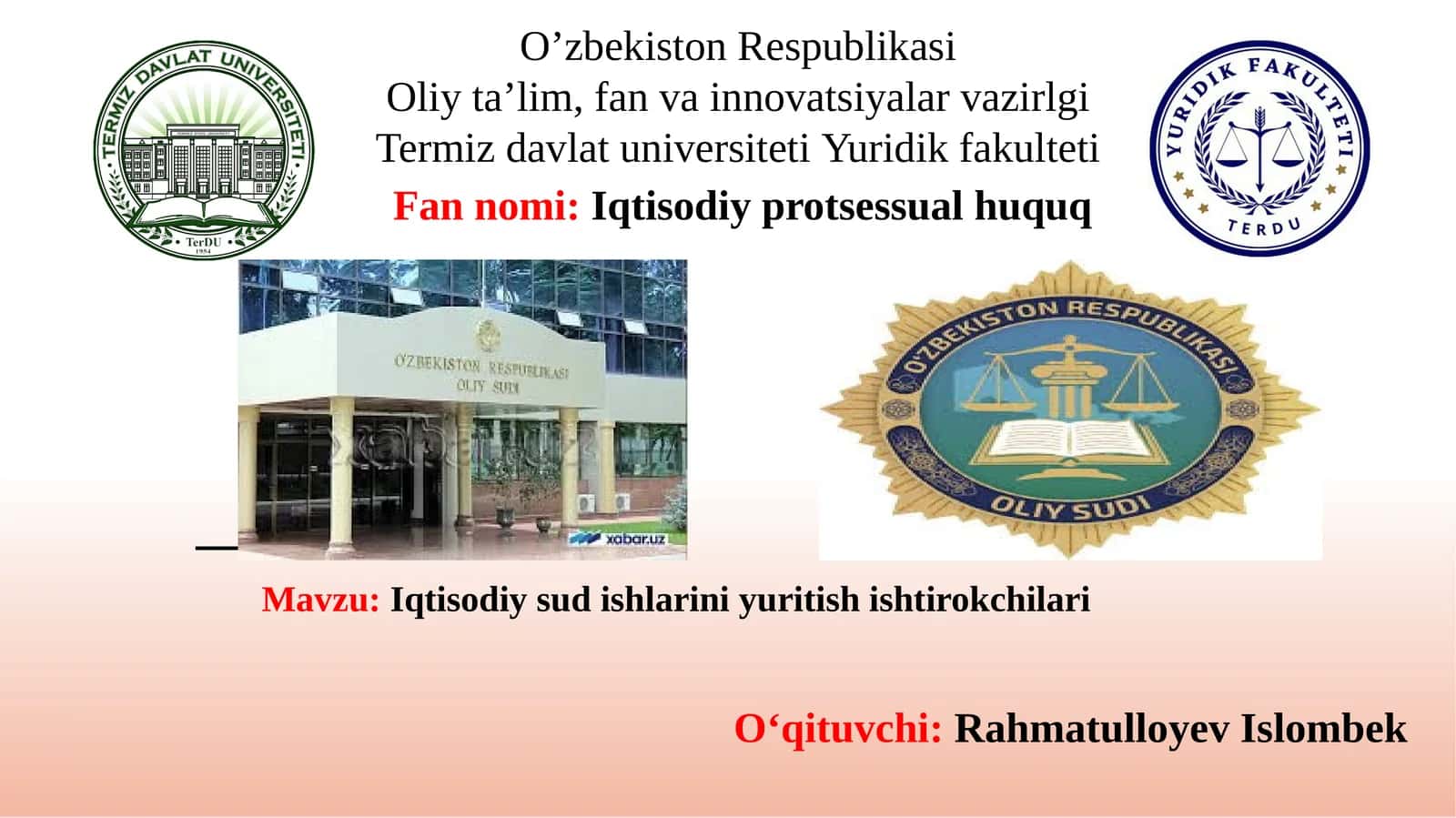 Iqtisodiy sud ishlarini yuritish ishtirokchilari 1