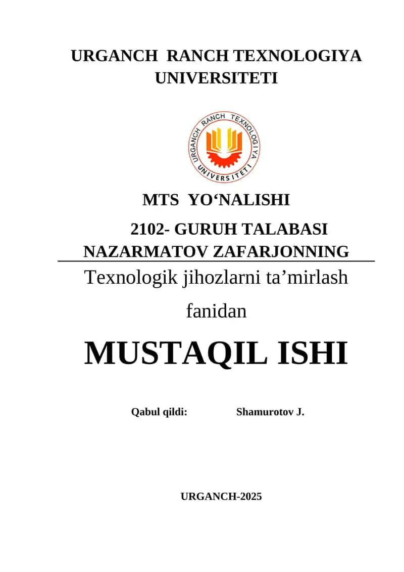Quvurlarning qo`zg`almas qismlarini ta`mirlash 1
