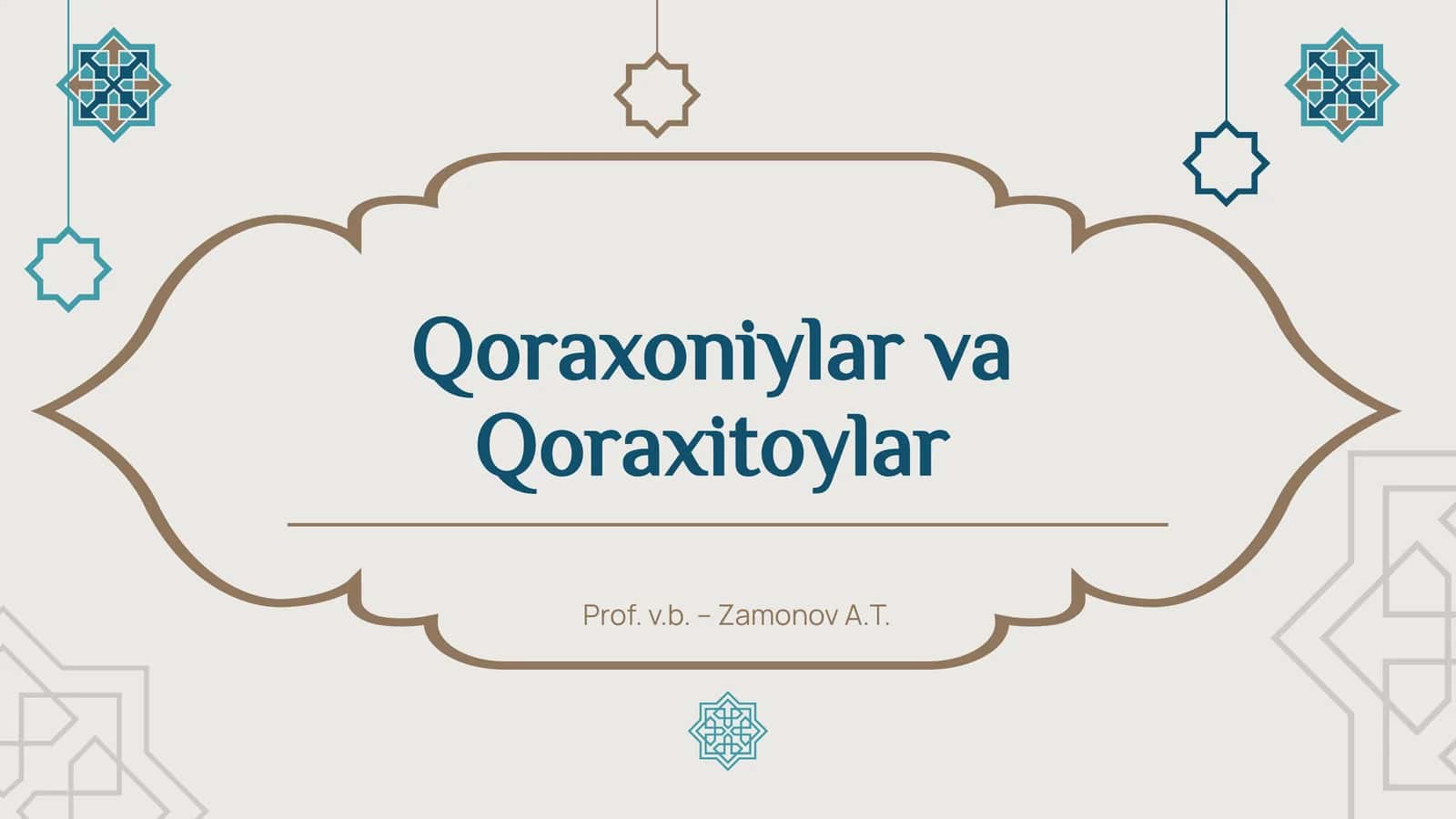 Qoraxoniylar va Qoraxitoylar 1