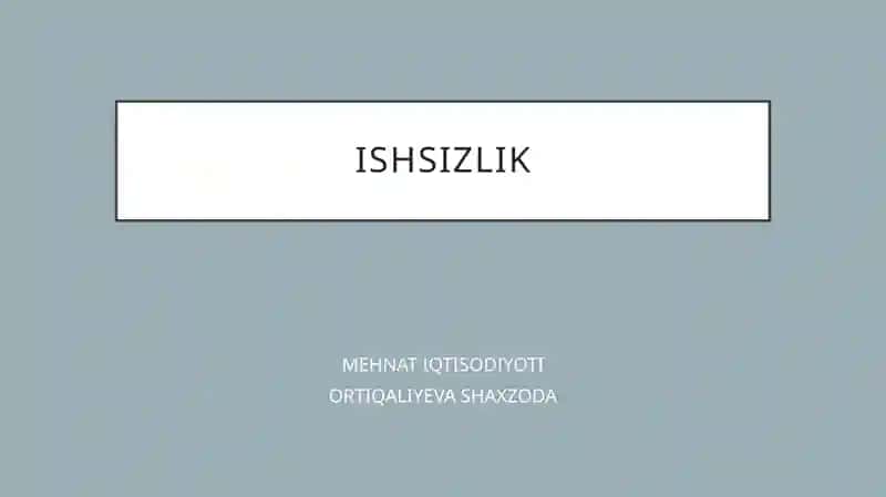 Ishsizlik 1