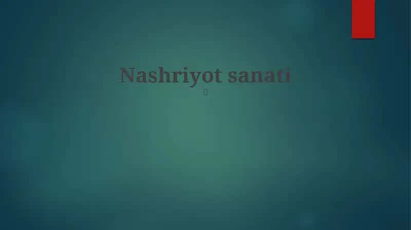 Nashriyot sanati 1