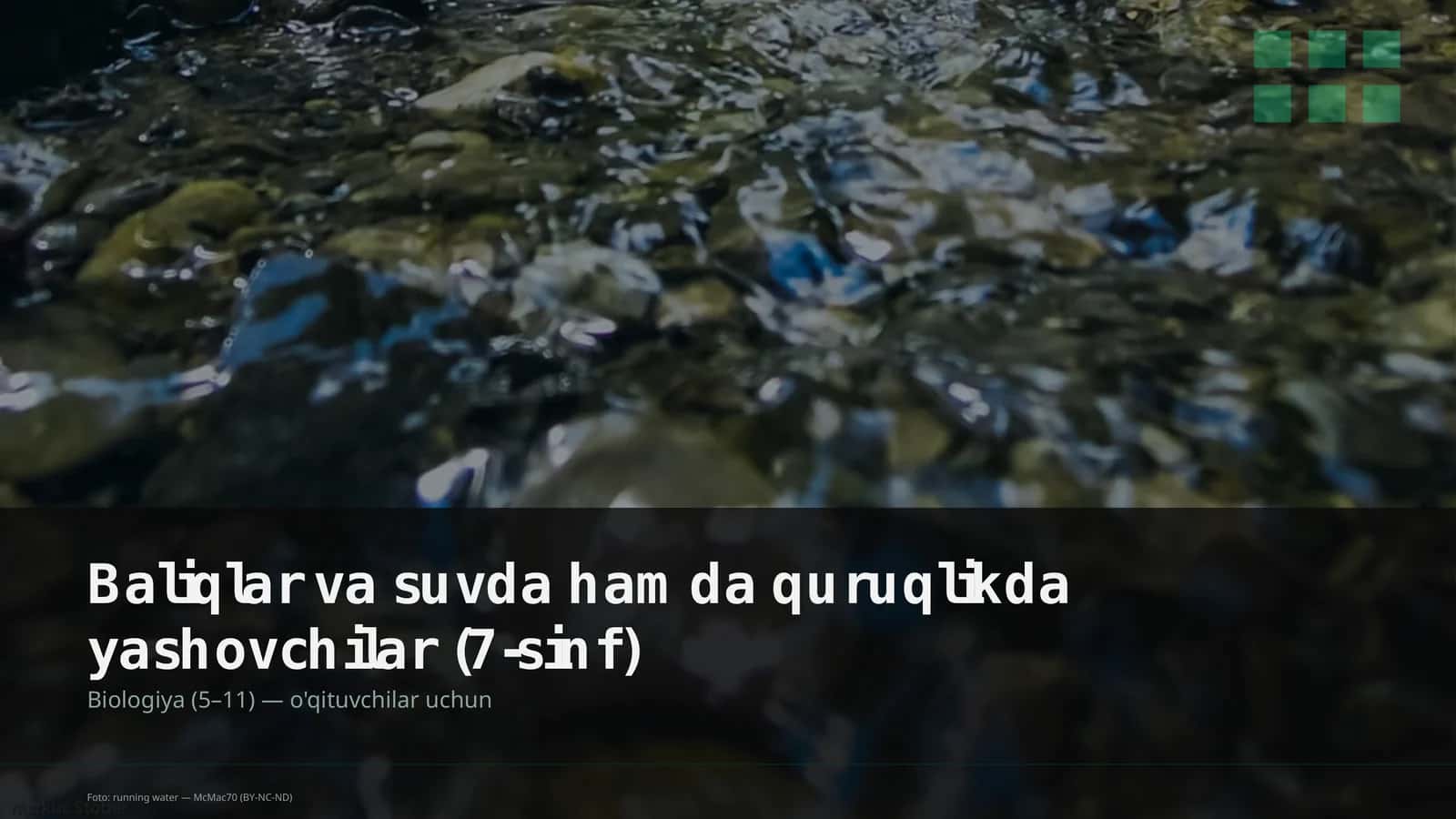 Baliqlar va suvda hamda quruqlikda yashovchilar (7-sinf) 1