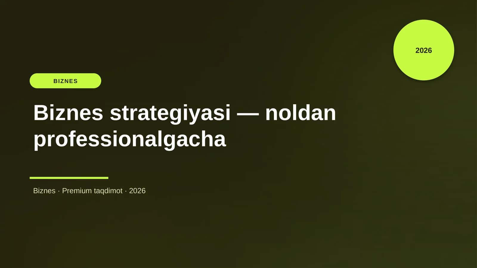 Biznes strategiyasi — noldan professionalgacha 1