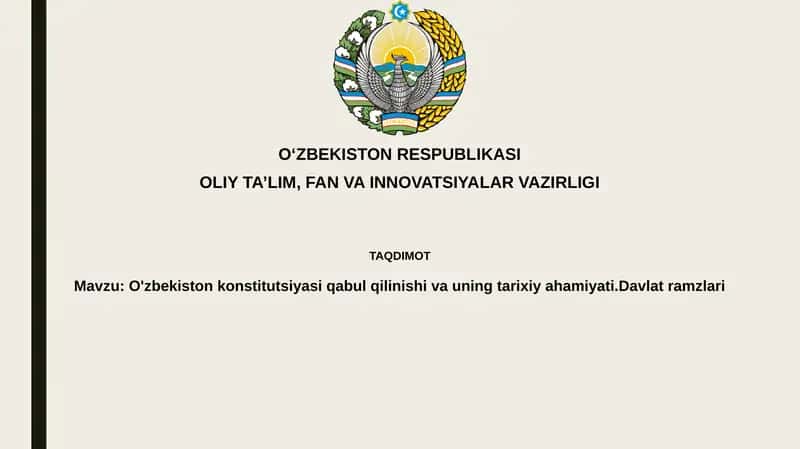O'zbekiston Konstitutsiyasi qabul qilinishi va Tarixiy Ahamiyati 1