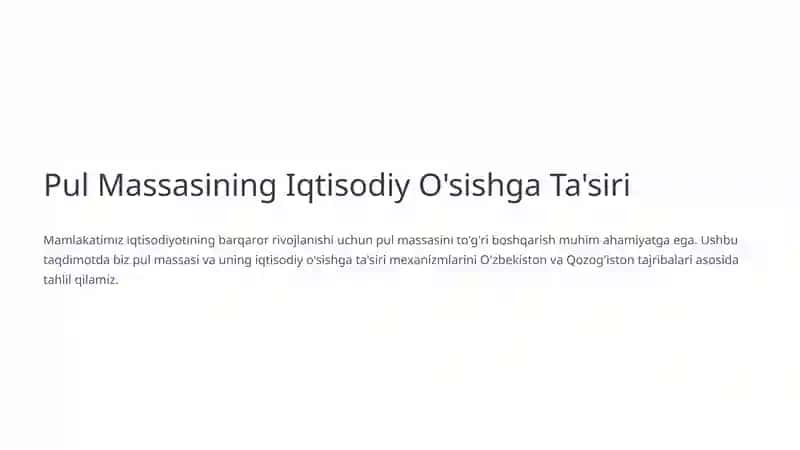 Pul Massasining Iqtisodiy O'sishga Ta'siri 1