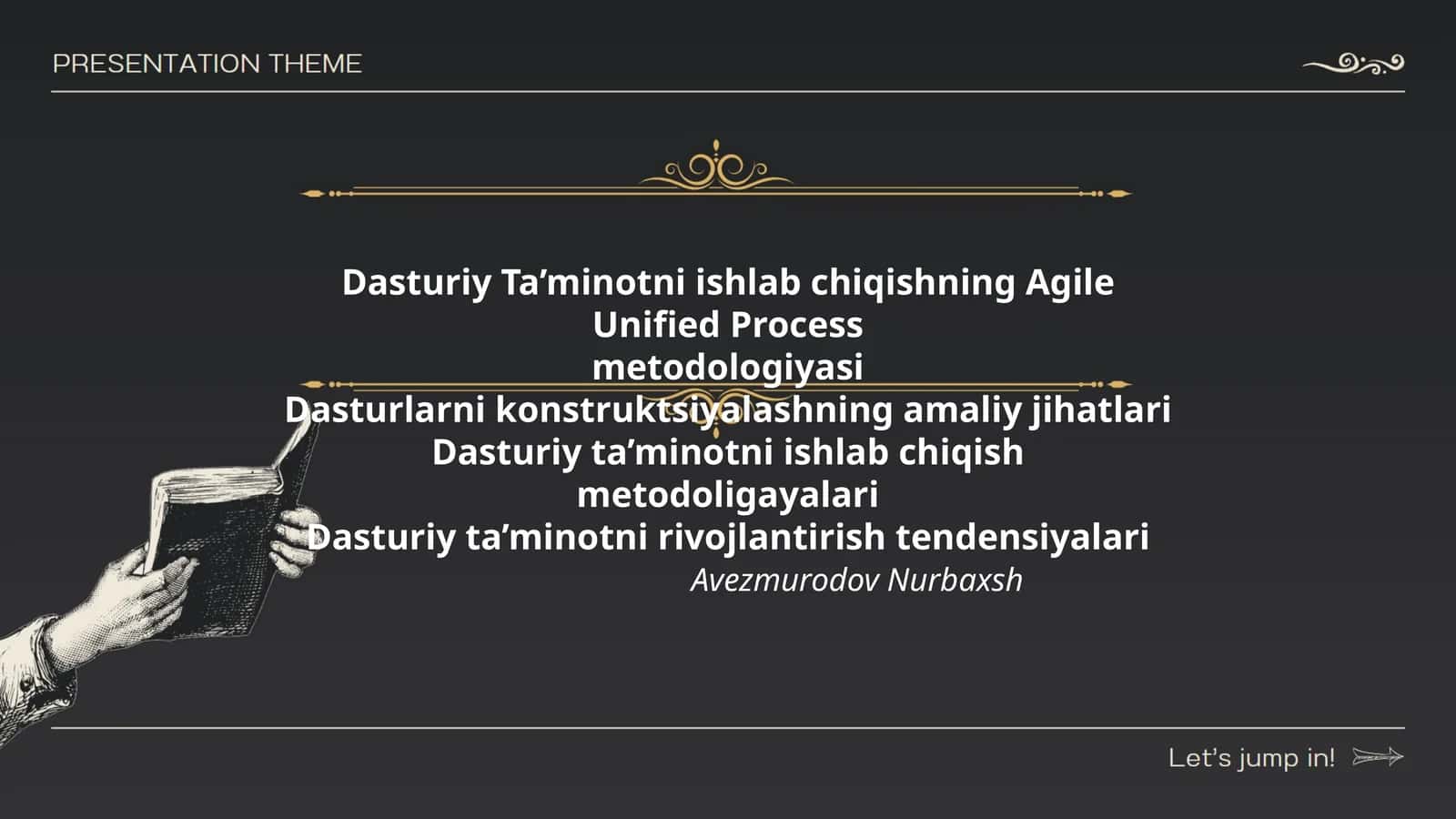 Dasturiy Ta’minotni ishlab chiqishning Agile Unified Process metodologiyasi 1