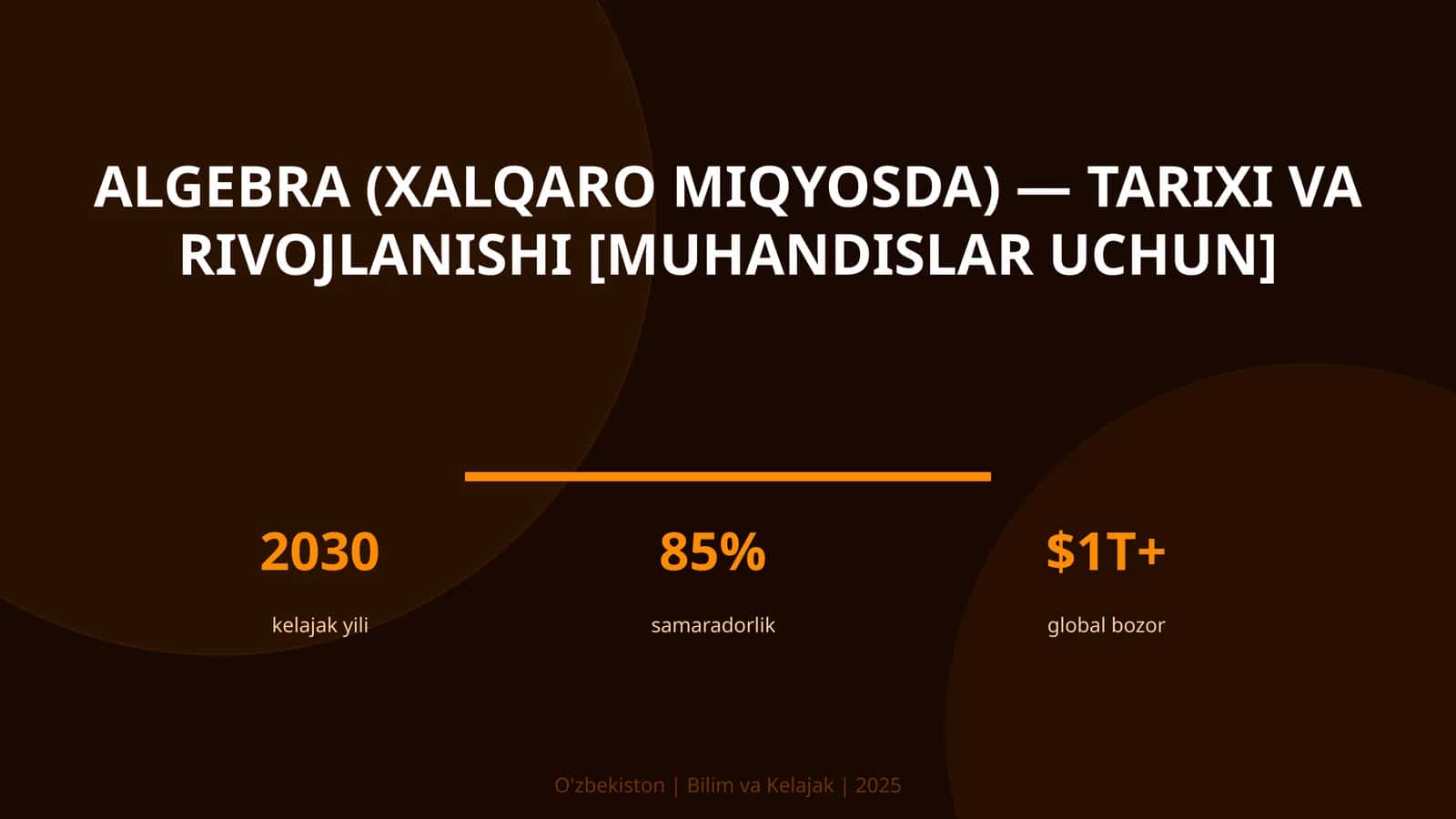 Algebra (xalqaro miqyosda) — tarixi va rivojlanishi [muhandislar uchun] 1