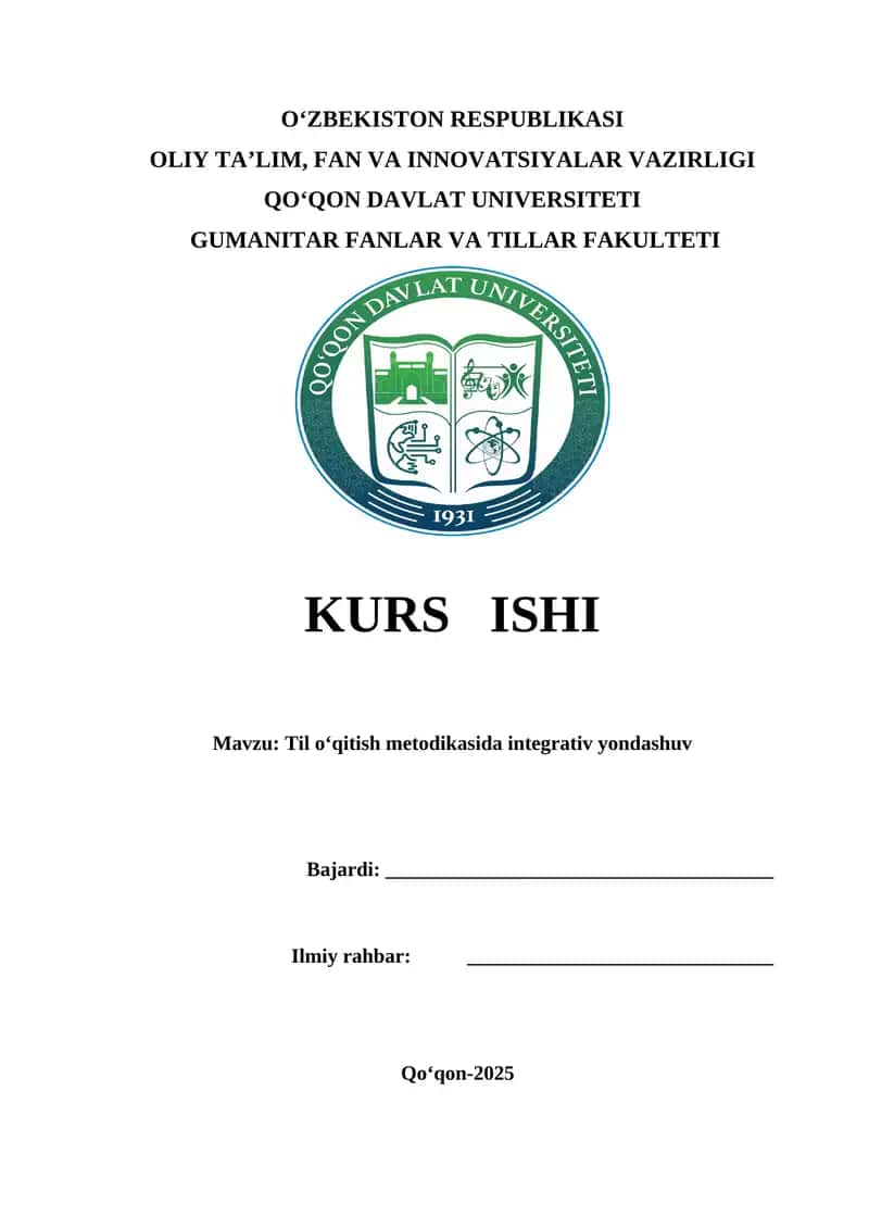 Til o‘qitish metodikasida integrativ yondashuv 1