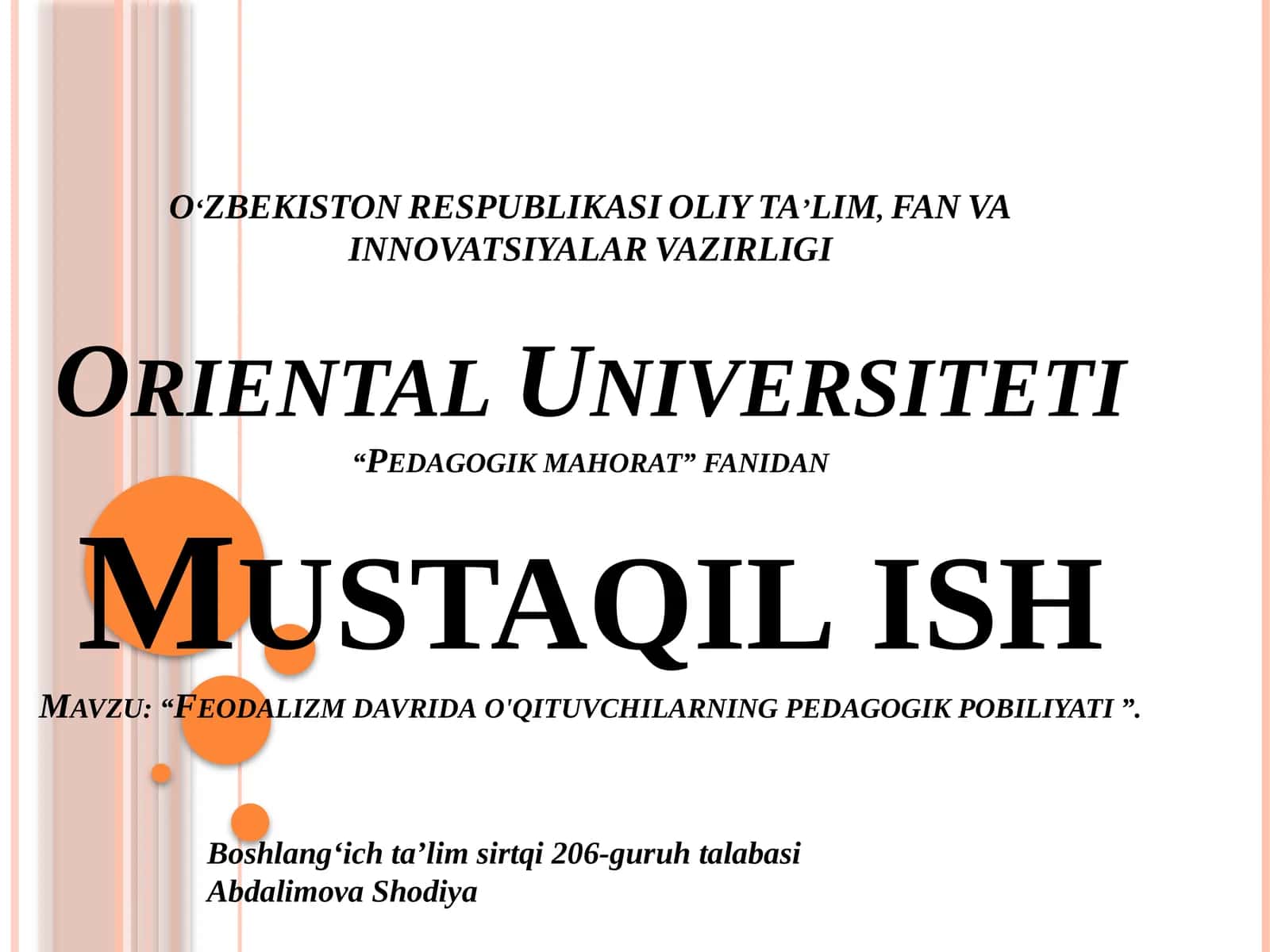 “Feodalizmdavrida o‘qituvchilarning pedagogik pobiliyatlari” 1