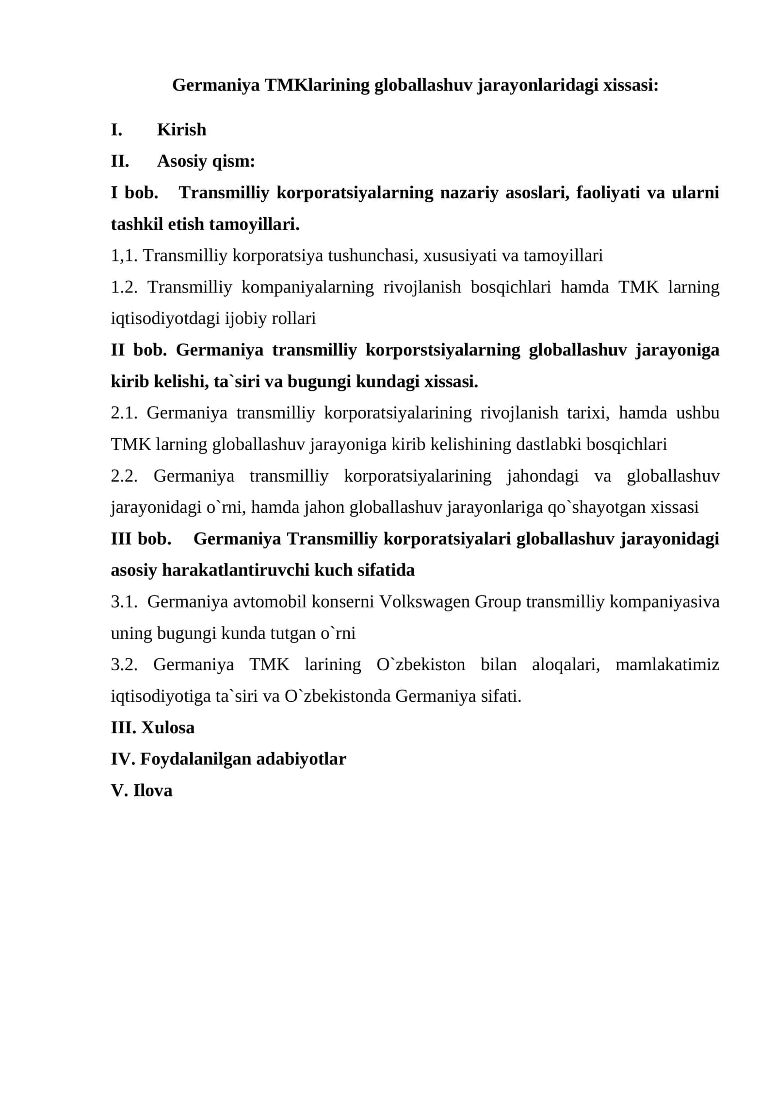 Gеrmаniyа TMKlаrining glоbаllаshuv jаrаyоnlаridаgi xissаsi 1