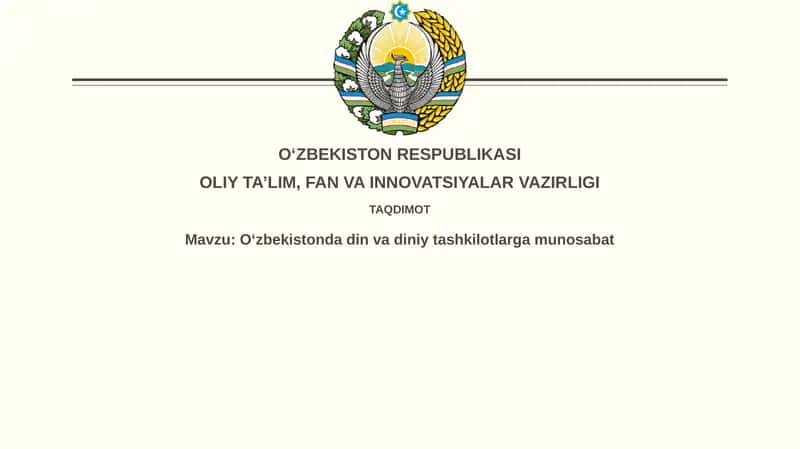 Oʻzbekistondadinvadiniytashkilotlargamunosabat 1