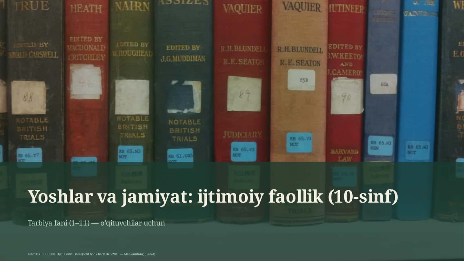 Yoshlar va jamiyat: ijtimoiy faollik (10-sinf) 1