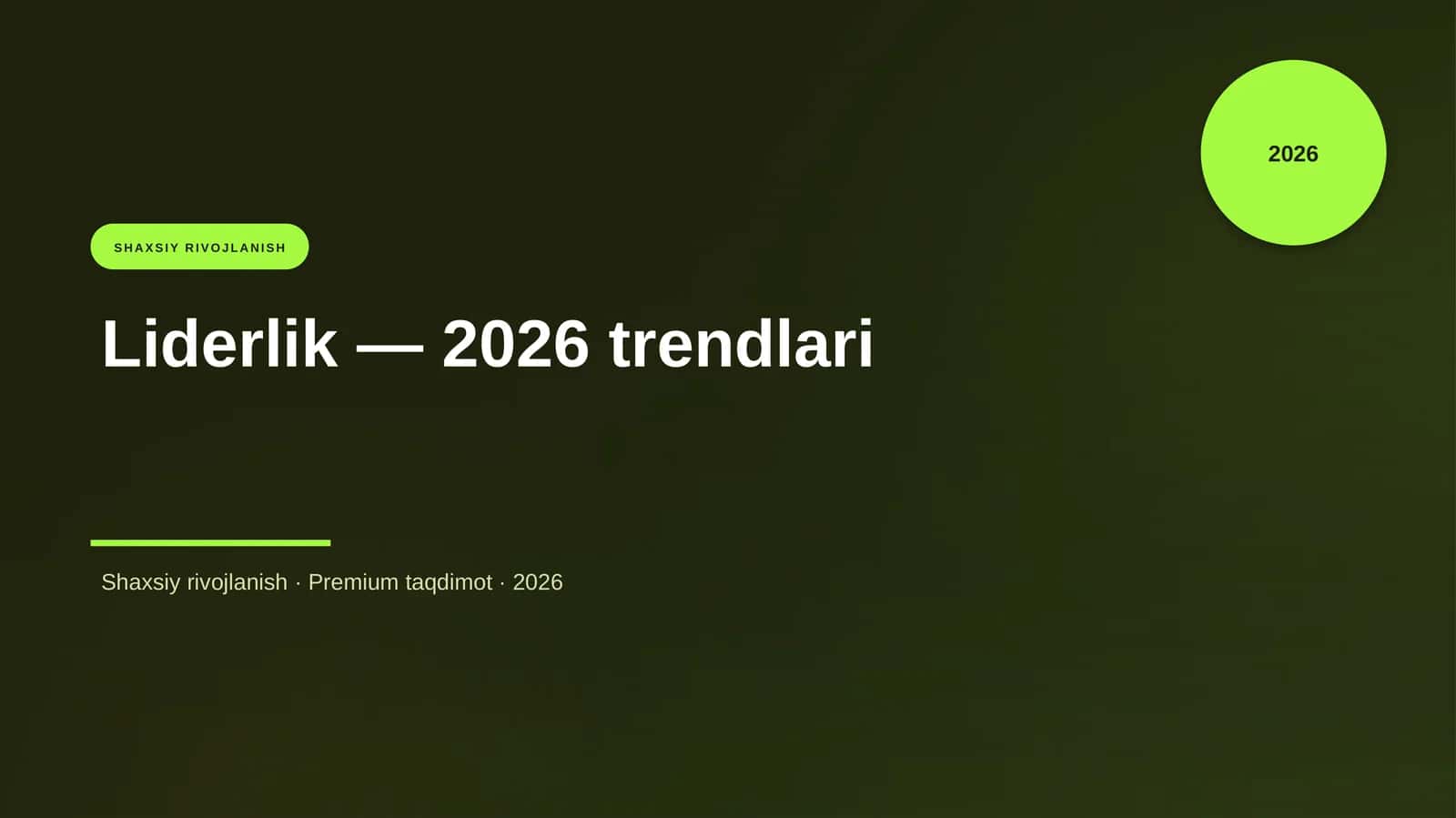 Liderlik — 2026 trendlari 1