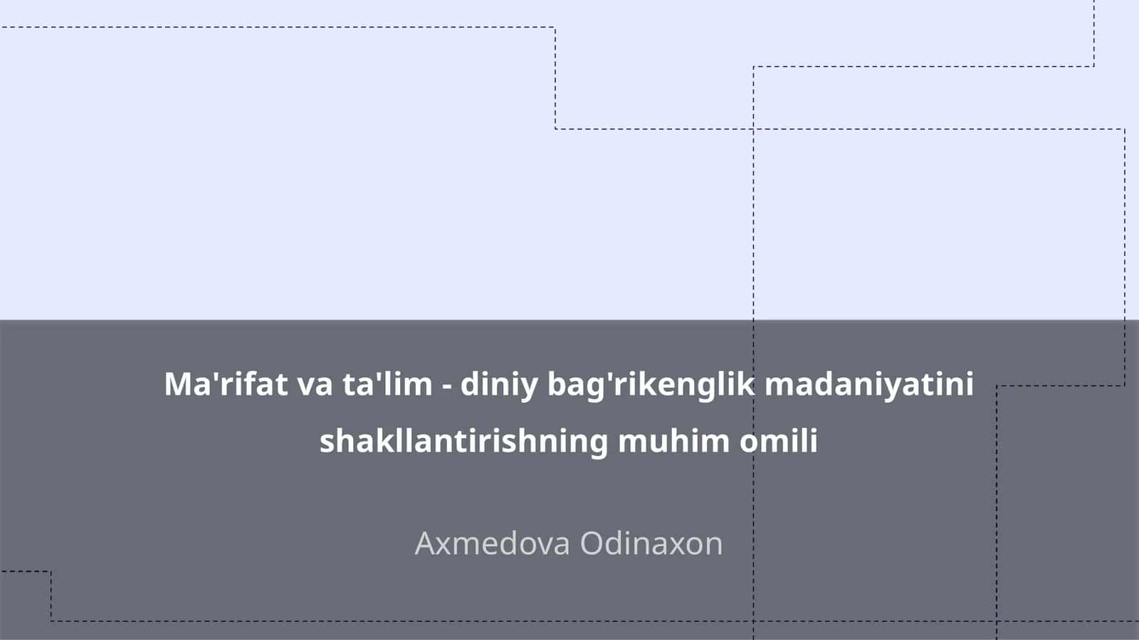 Diniy bag'rikenglik va ta'lim 1