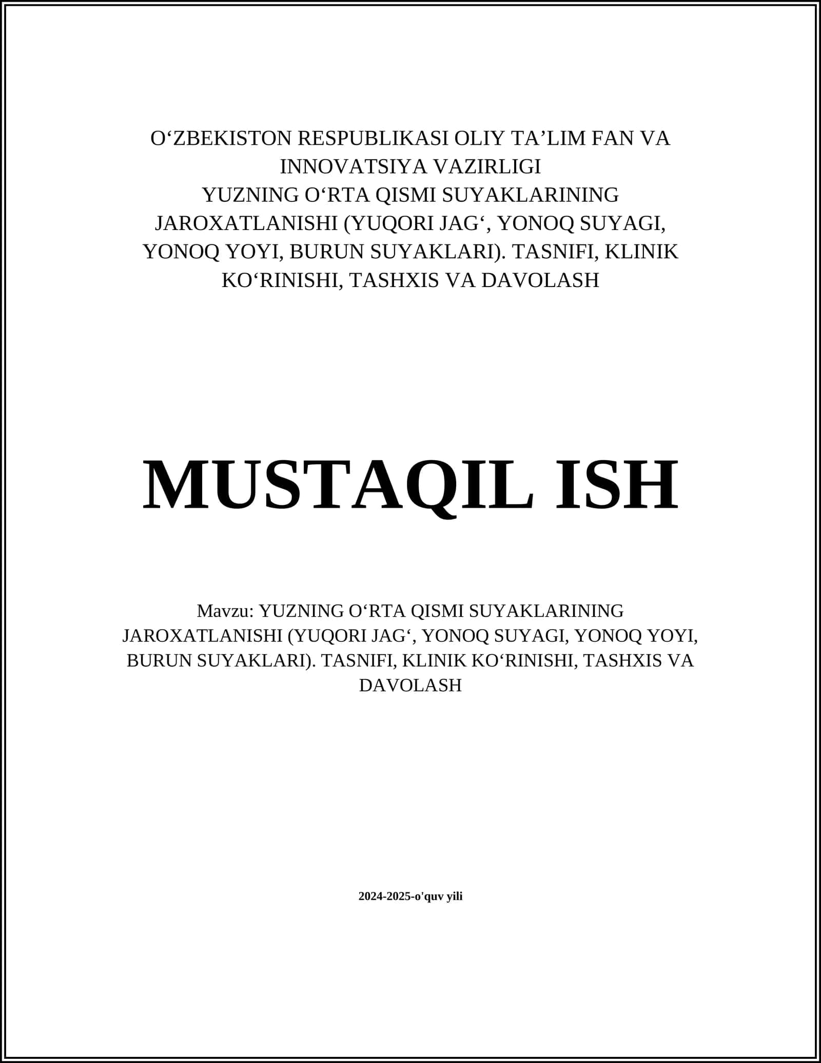 YUZNING O‘RTA QISMI SUYAKLARINING JAROXATLANISHI 1