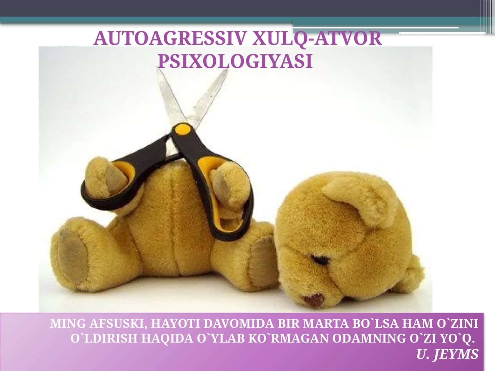 AUTOAGRESSIV XULQ-ATVOR PSIXOLOGIYASI 1