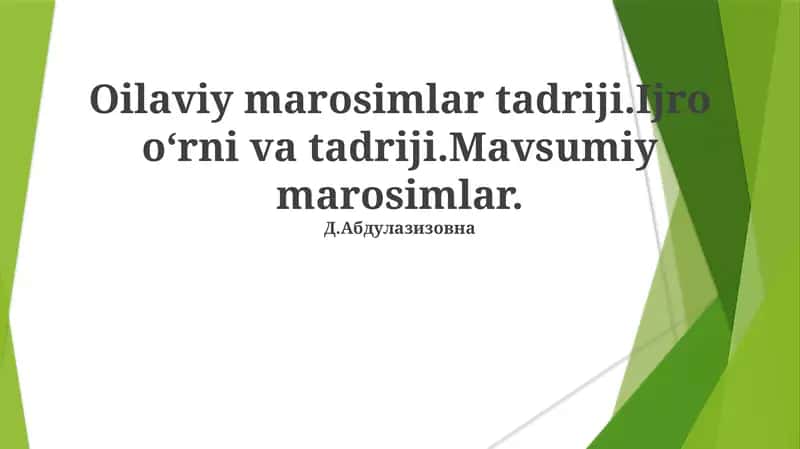 Ijro oʻrni va tadriji 1