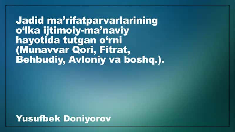 Òzbekistondagi Jadidchilik 1