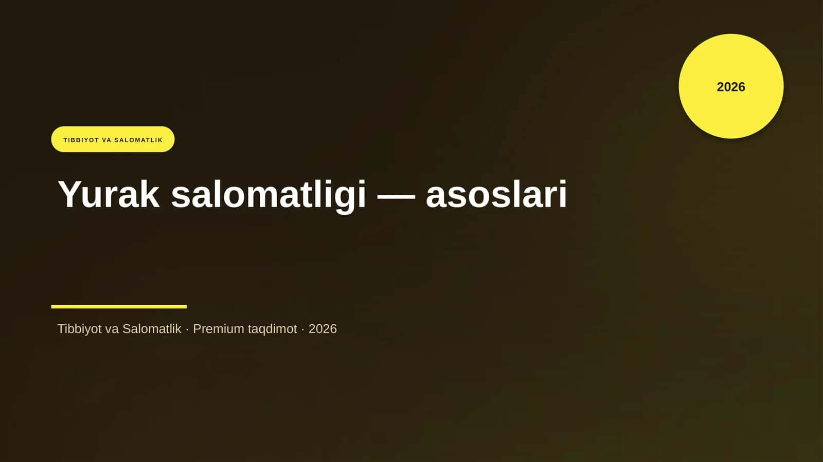 Yurak salomatligi — asoslari 1