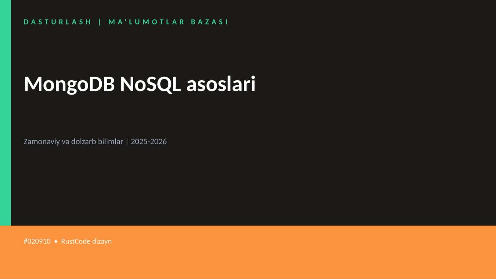 MongoDB NoSQL asoslari 1