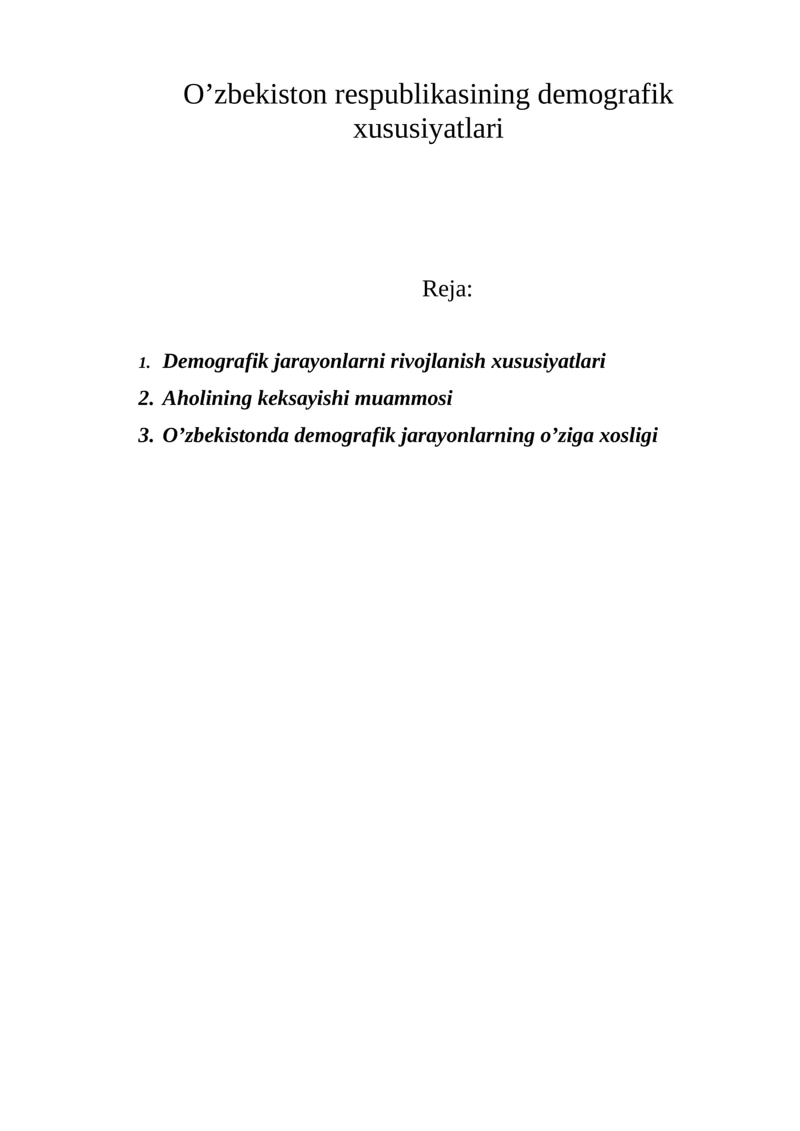 O’zbеkistоn rеspublikаsining dеmоgrаfik хususiyatlаri 1
