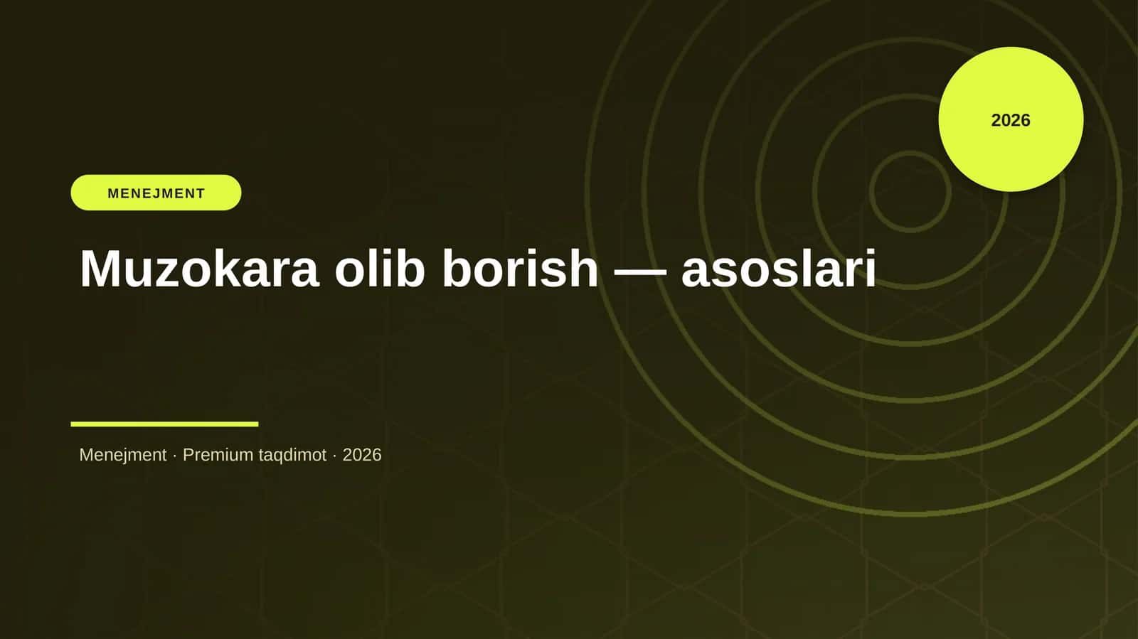Muzokara olib borish — asoslari 1