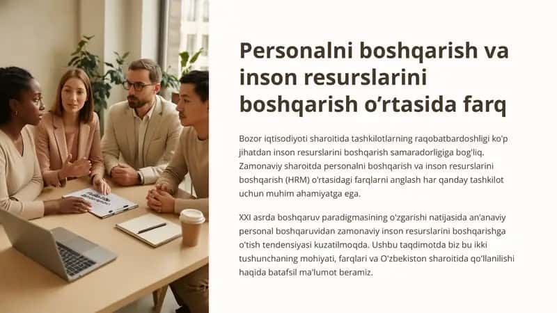 Personalni boshqarish va inson resurslarini boshqarish 1