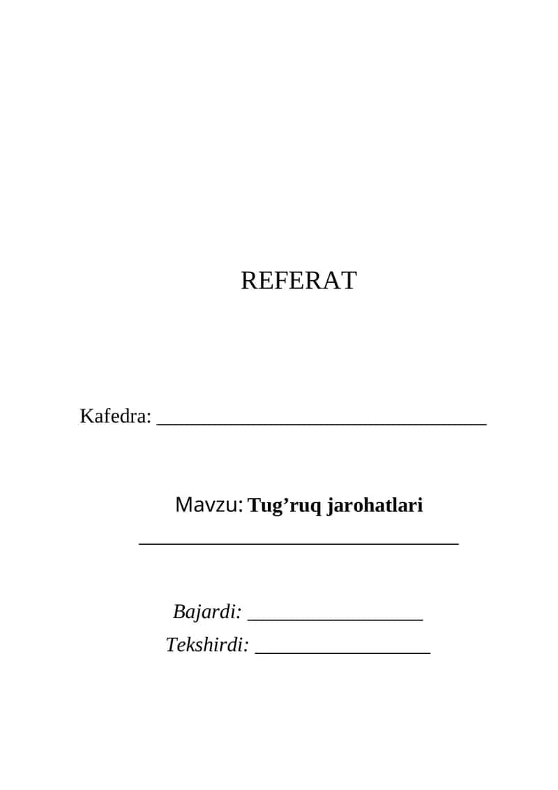 Tug’ruq jarohatlari 1
