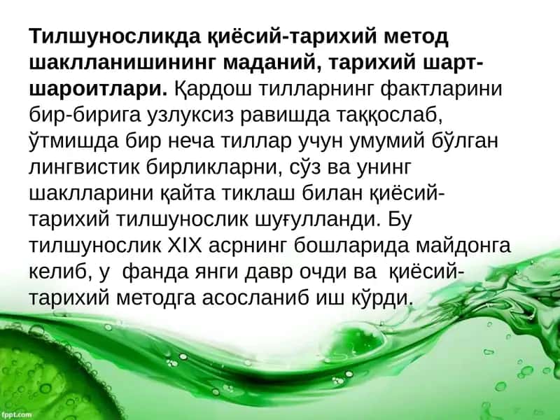 Тилшуносликда қиёсий-тарихий метод шаклланиши 1