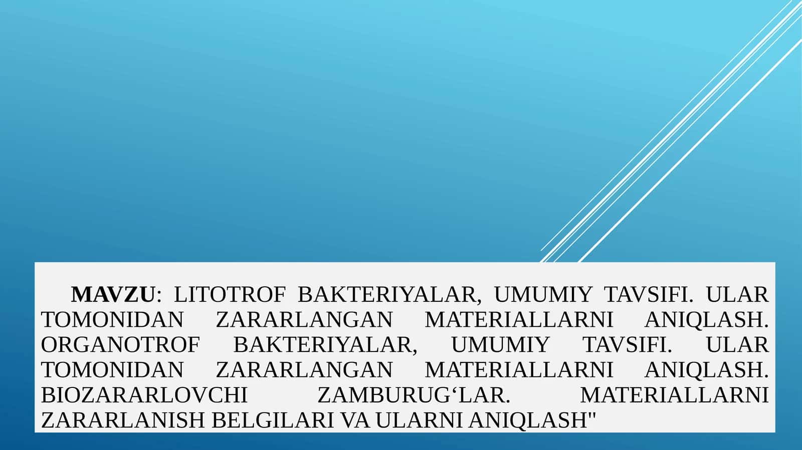 Litotrofbakteriyalar, umumiy tavsifi 1