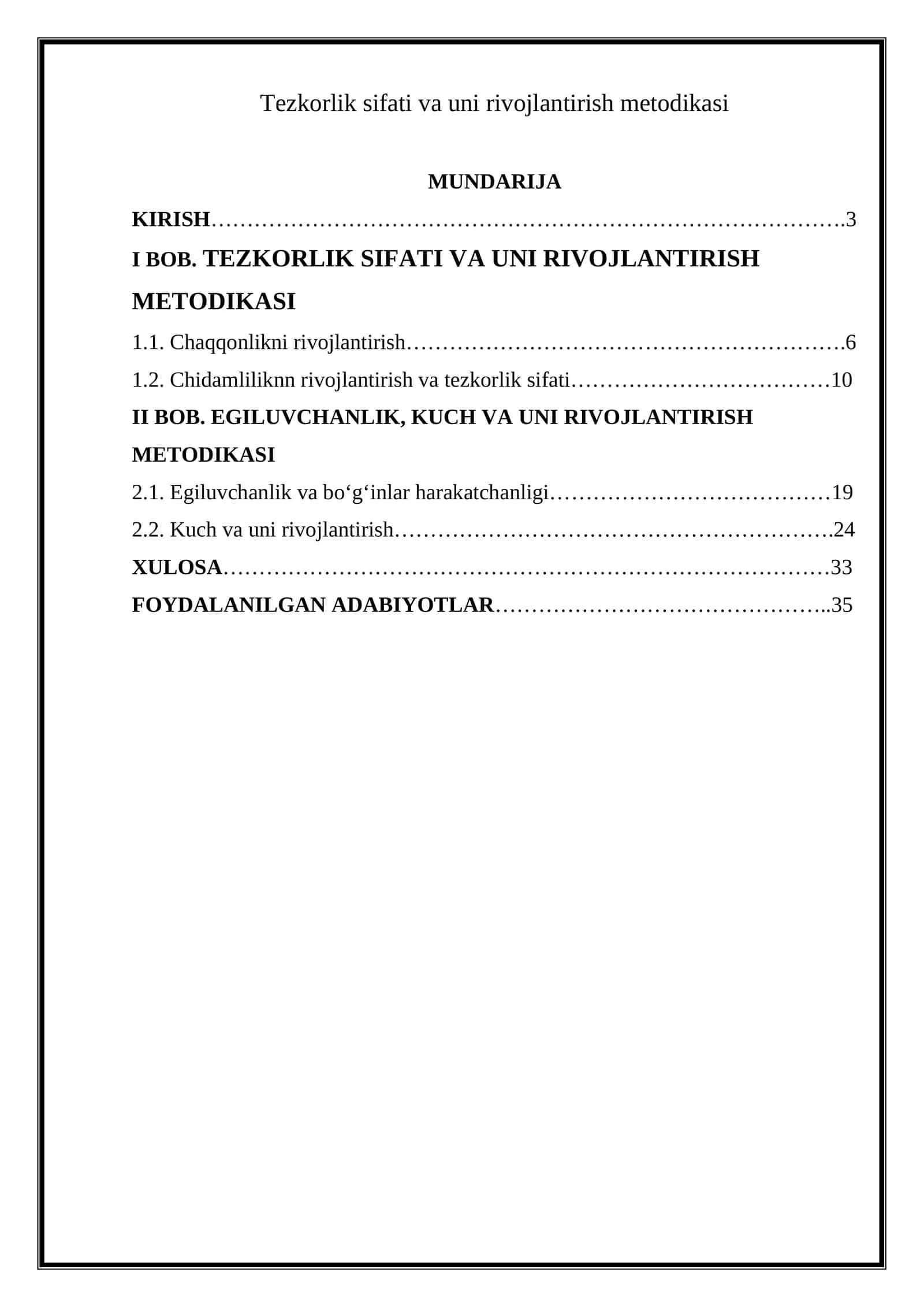 Tezkorlik sifati va uni rivojlantirish metodikasi 1