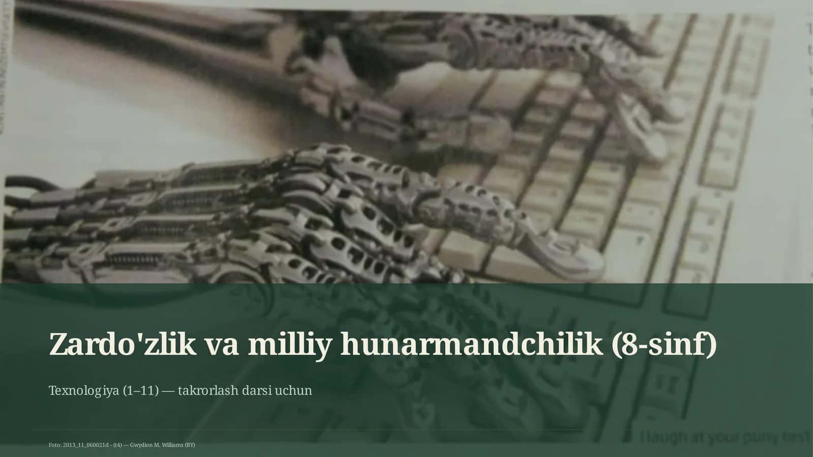 Zardo'zlik va milliy hunarmandchilik (8-sinf) 1
