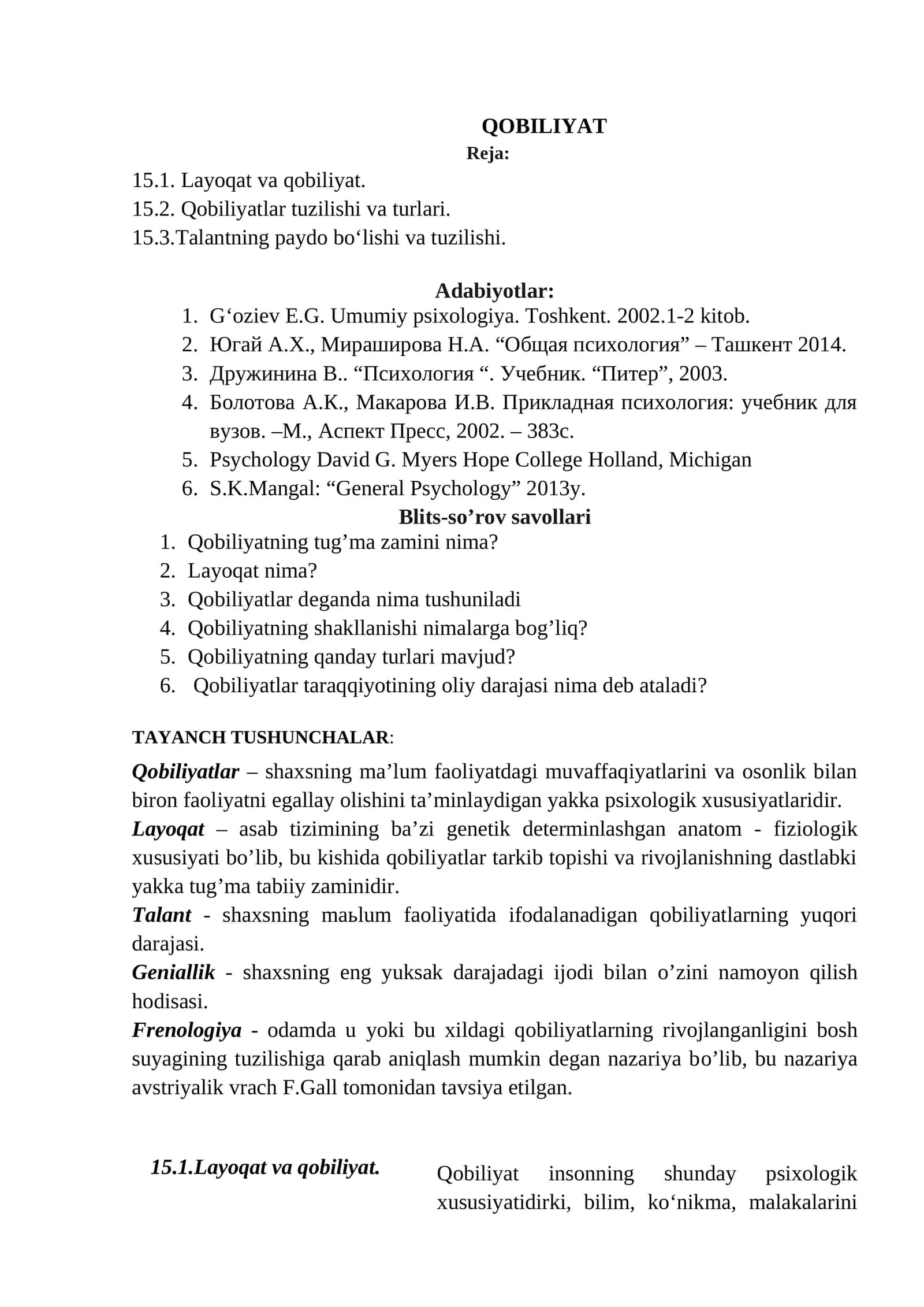 QOBILIYAT 1