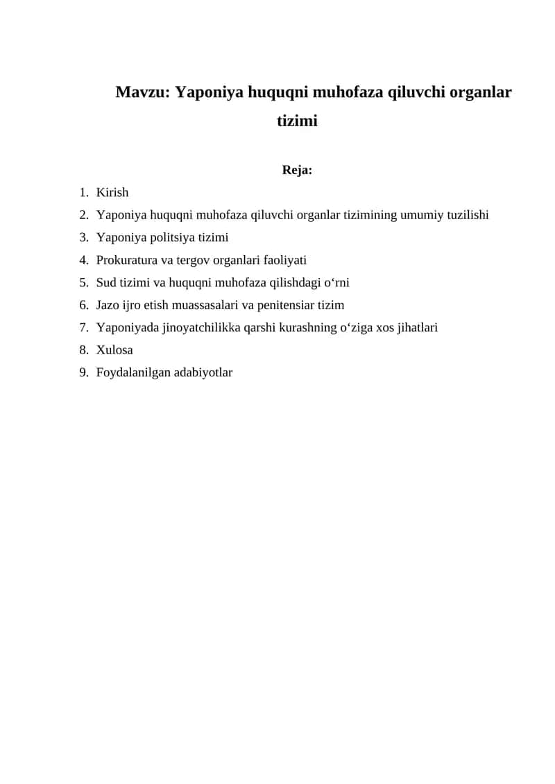 Yaponiya huquqni muhofaza qiluvchi organlar tizimi 1