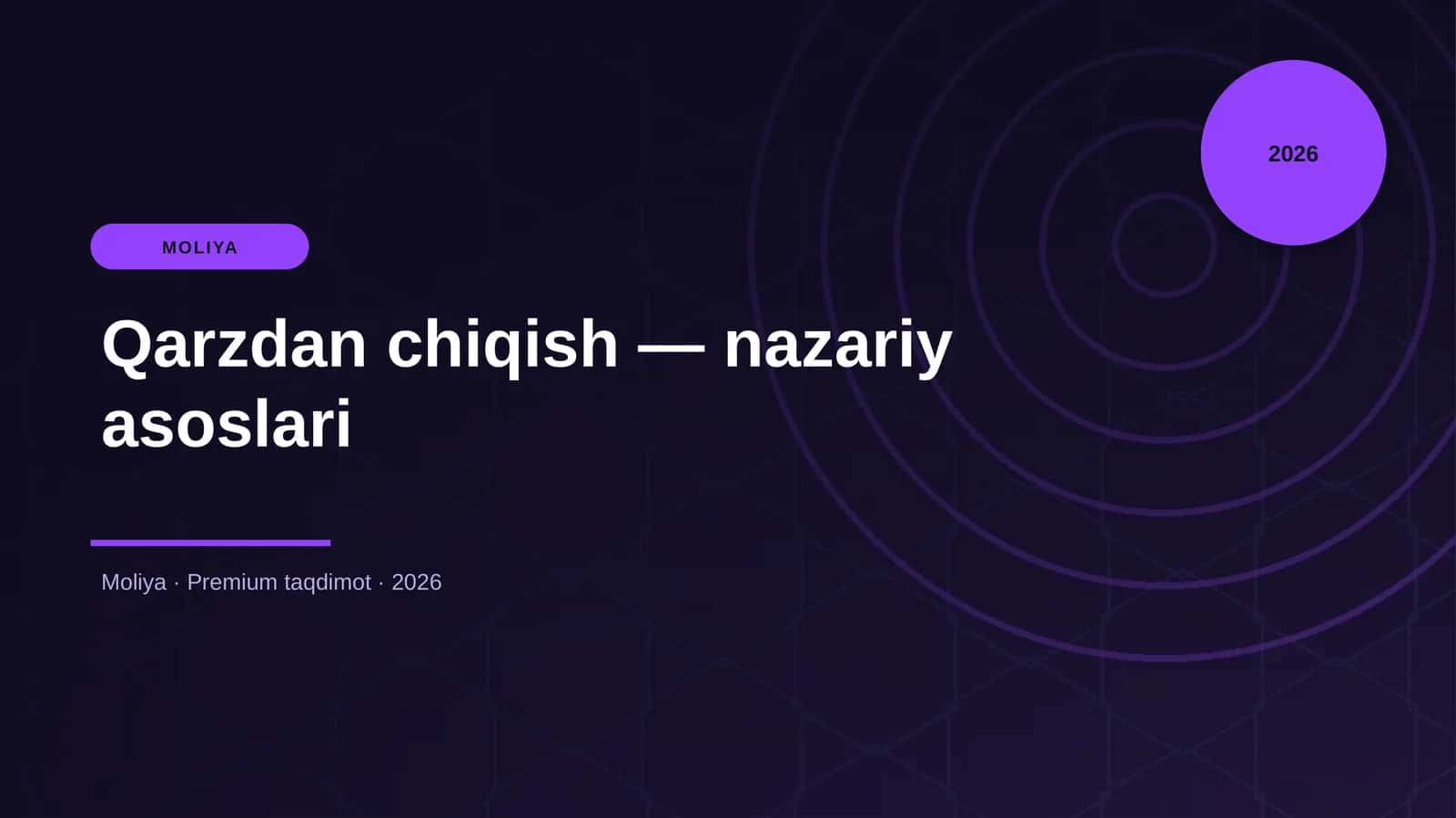 Qarzdan chiqish — nazariy asoslari 1