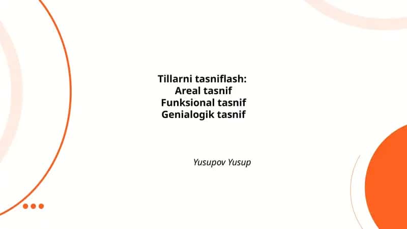 Tillarni tasniflash 1